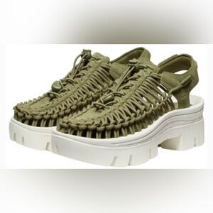 Keen Uneek PLT Sneakers Martini Olive- Leather (For Women) Size 9